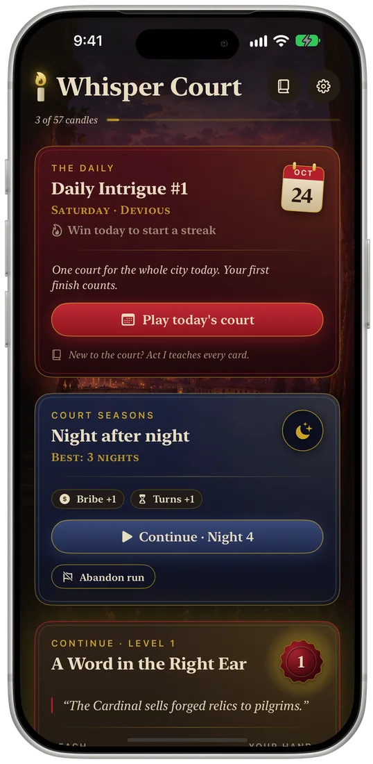 The court: the daily intrigue and seasons